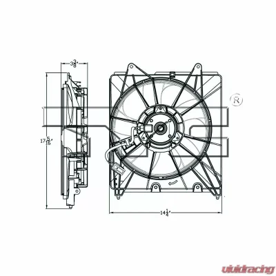 TYC Genera Engine Cooling Fan Assembly Honda Fit Left 2015-2020 - 601480