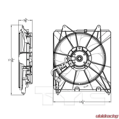 TYC Genera Engine Cooling Fan Assembly Honda Fit Left 2015-2020 - 601480