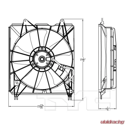 TYC Genera Engine Cooling Fan Assembly Acura RDX Left 2010-2012 - 601510