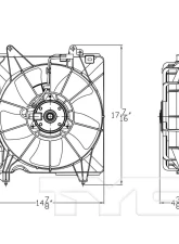 TYC Genera Dual Radiator and Condenser Fan Assembly Honda HR-V Left 2016-2020 1.8L 4-Cyl                                     - 601540 - Image 3