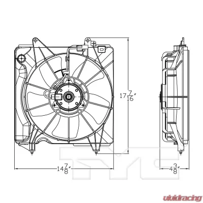 TYC Genera Dual Radiator and Condenser Fan Assembly Honda HR-V Left 2016-2020 1.8L 4-Cyl - 601540