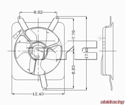 TYC Genera A/C Condenser Fan Assembly Honda - 610040