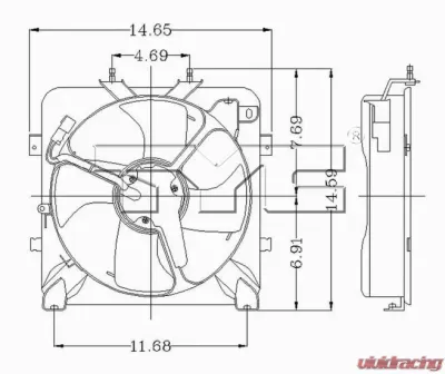 TYC Genera A/C Condenser Fan Assembly Honda - 610070