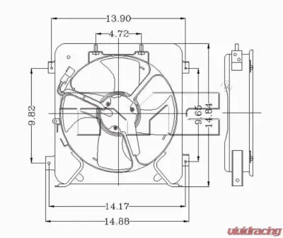 TYC Genera A/C Condenser Fan Assembly Honda Civic 1996-1998 1.6L 4-Cyl - 610080