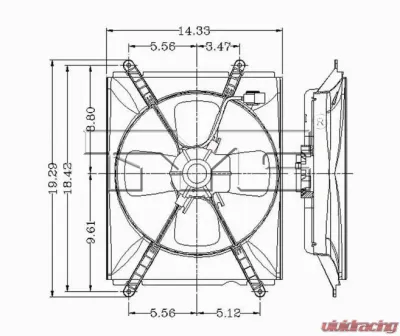 TYC Genera A/C Condenser Fan Assembly Toyota Camry 1992-1996 2.2L 4-Cyl - 610090