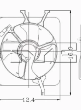 TYC Genera A/C Condenser Fan Assembly Honda CR-V 1997-1998                                     - 610170 - Image 2