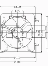 TYC Genera A/C Condenser Fan Assembly Honda Civic 1999-2000 1.6L 4-Cyl                                     - 610280 - Image 3