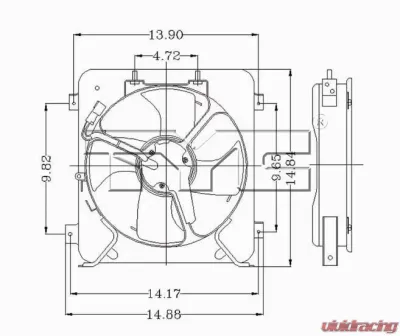 TYC Genera A/C Condenser Fan Assembly Honda Civic 1999-2000 1.6L 4-Cyl - 610280