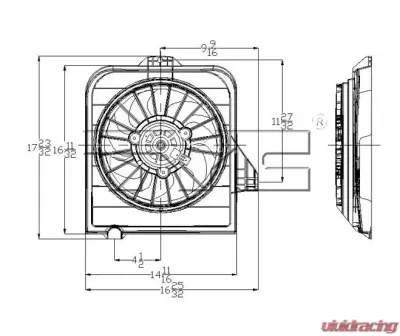 TYC Genera A/C Condenser Fan Assembly - 610390