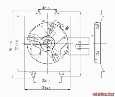 TYC Genera A/C Condenser Fan Assembly Honda Odyssey 1999-2004 - 610410