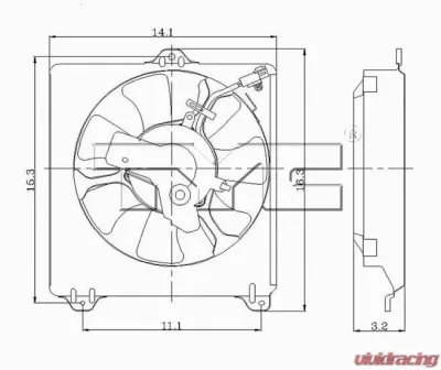 TYC Genera A/C Condenser Fan Assembly Toyota Rav4 1996-2000 - 610450