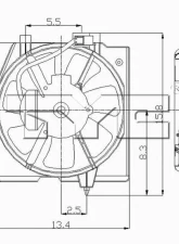 TYC Genera A/C Condenser Fan Assembly Mazda Protege 2001-2002                                     - 610500 - Image 2