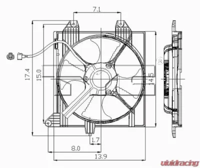 TYC Genera A/C Condenser Fan Assembly Mitsubishi Lancer 2002 2.0L 4-Cyl - 610510