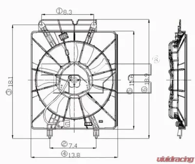 TYC Genera A/C Condenser Fan Assembly Honda - 610530