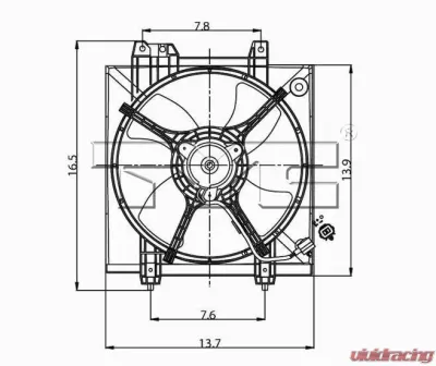 TYC Genera A/C Condenser Fan Assembly Subaru 2.5L 4-Cyl - 610550
