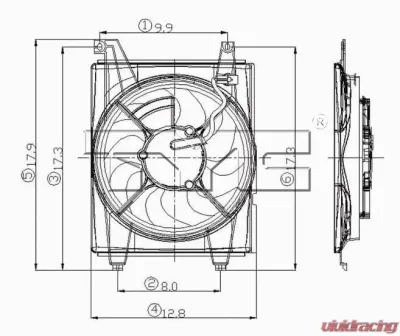TYC Genera A/C Condenser Fan Assembly Hyundai Elantra 2001-2006 - 610580
