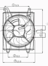 TYC Genera A/C Condenser Fan Assembly Hyundai Elantra 2001-2006                                     - 610580 - Image 3