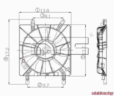 TYC Genera A/C Condenser Fan Assembly Acura RSX 2002-2006 - 610600