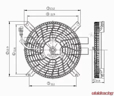 TYC Genera A/C Condenser Fan Assembly Chevrolet Tracker 1999-2001 - 610650