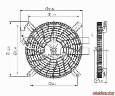 TYC Genera A/C Condenser Fan Assembly Chevrolet Tracker 2002-2004 - 610660