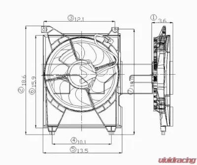 TYC Genera A/C Condenser Fan Assembly - 610700