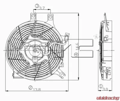 TYC Genera A/C Condenser Fan Assembly Mitsubishi Montero Sport 1998-2004 - 610770