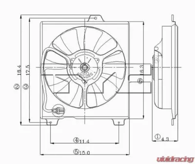 TYC Genera A/C Condenser Fan Assembly - 610870