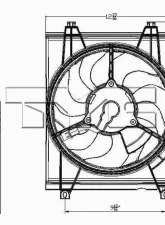 TYC Genera A/C Condenser Fan Assembly Kia Spectra 2004-2009                                     - 610890 - Image 3