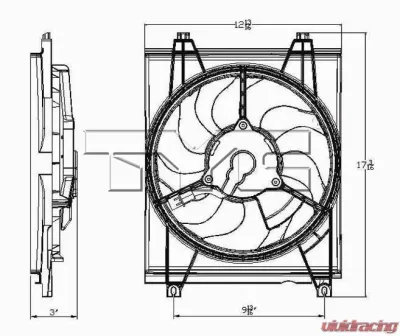 TYC Genera A/C Condenser Fan Assembly Kia Spectra 2004-2009 - 610890
