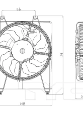 TYC Genera A/C Condenser Fan Assembly Hyundai Santa Fe 2007-2009                                     - 611000 - Image 2