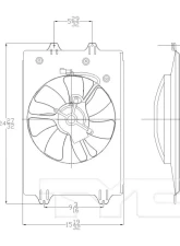 TYC Genera A/C Condenser Fan Assembly Honda Ridgeline 2006-2008                                     - 611060 - Image 2