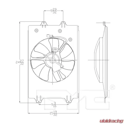 TYC Genera A/C Condenser Fan Assembly Honda Ridgeline 2006-2008 - 611060