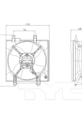TYC Genera A/C Condenser Fan Assembly Subaru 2005-2014 2.5L 4-Cyl                                     - 611070 - Image 2
