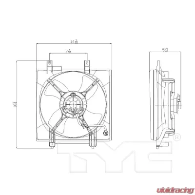 TYC Genera A/C Condenser Fan Assembly Subaru 2005-2014 2.5L 4-Cyl - 611070