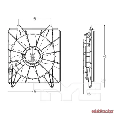 TYC Genera A/C Condenser Fan Assembly Right - 611130