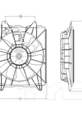 TYC Genera A/C Condenser Fan Assembly Honda Civic 2006-2011 1.3L 4-Cyl                                     - 611140 - Image 2