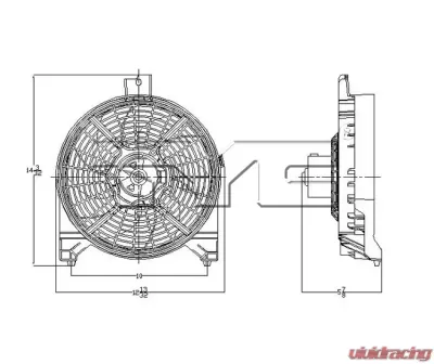 TYC Genera A/C Condenser Fan Assembly - 611180