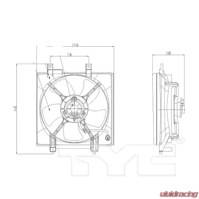TYC Genera A/C Condenser Fan Assembly Subaru - 611250