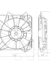 TYC Genera A/C Condenser Fan Assembly Honda Fit 2009-2013 Manual                                     - 611280 - Image 3
