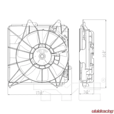 TYC Genera A/C Condenser Fan Assembly Honda Fit 2009-2013 Manual - 611280