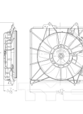 TYC Genera A/C Condenser Fan Assembly Honda Fit                                     - 611290 - Image 3