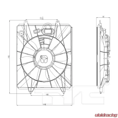 TYC Genera A/C Condenser Fan Assembly Honda CR-V 2010-2014 - 611330