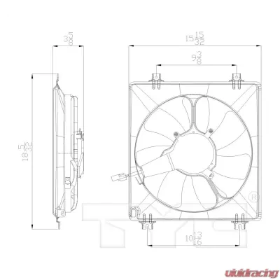 TYC Genera A/C Condenser Fan Assembly - 611340