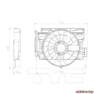 TYC Genera A/C Condenser Fan Assembly BMW X5 2000-2006 - 611400