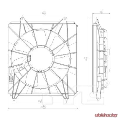 TYC Genera A/C Condenser Fan Assembly Right - 611420