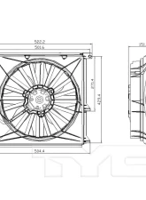 TYC Genera A/C Condenser Fan Assembly BMW 1996-1999 1.9L 4-Cyl                                     - 611440 - Image 2