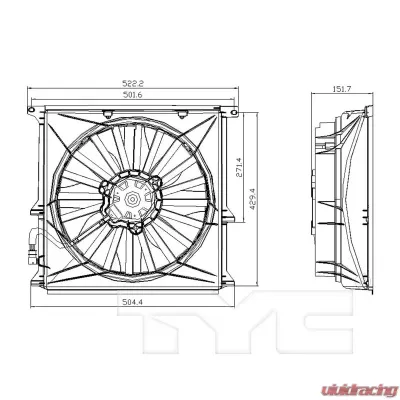 TYC Genera A/C Condenser Fan Assembly BMW 1996-1999 1.9L 4-Cyl - 611440