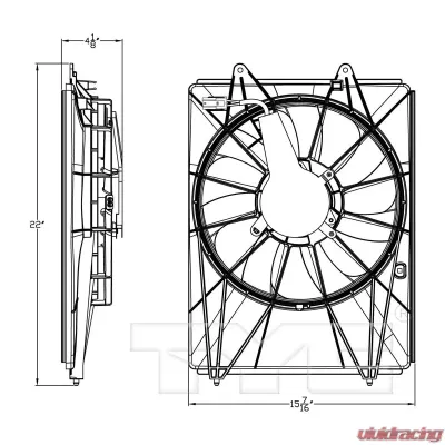 TYC Genera A/C Condenser Fan Assembly Right - 611490