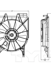TYC Genera A/C Condenser Fan Assembly Acura RDX Right 2010-2012                                     - 611510 - Image 4