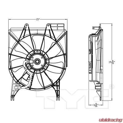 TYC Genera A/C Condenser Fan Assembly Acura RDX Right 2010-2012 - 611510